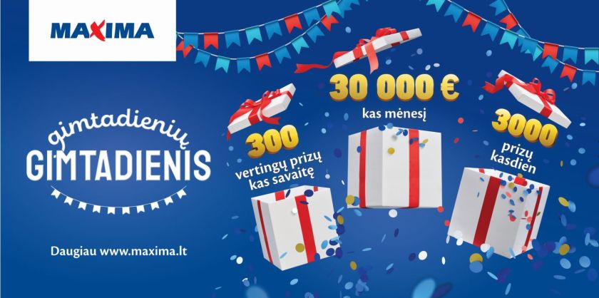 „Maxima“ 30-ojo gimtadienio dovanos ir staigmenos – ištisus metus
